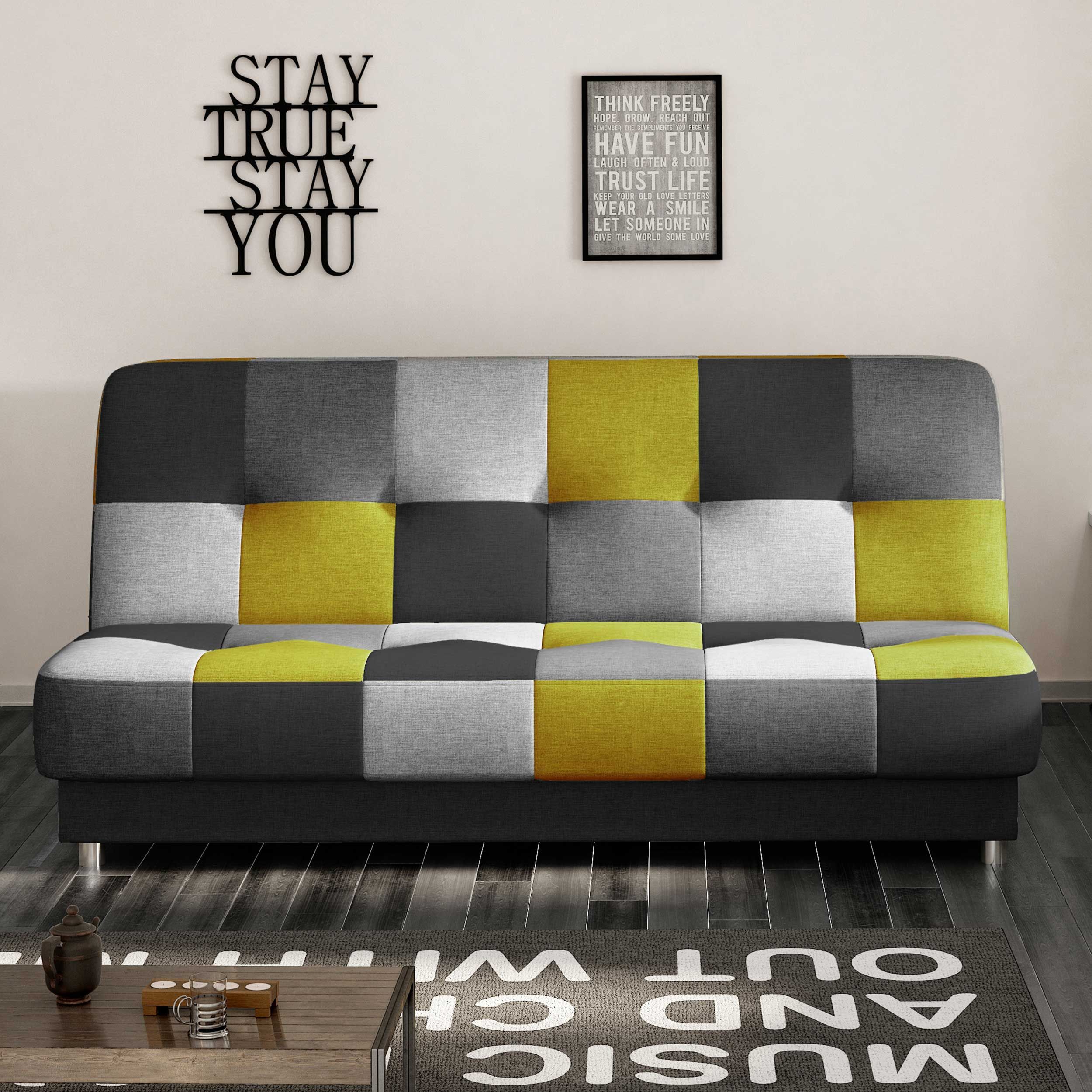 Canapé-lit Massimo | 90 x 190 cm | Jaune