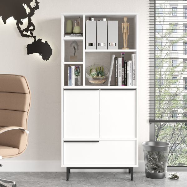 Armoire multifonctionnelle Woody Fashion | 75 x 36 x 162 cm | Blanc