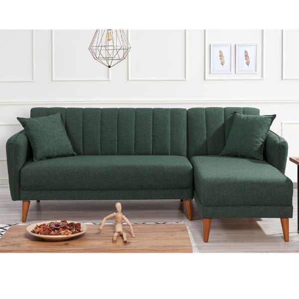Canapé d'angle Del Sofa | 225 x 150 x 85 cm | Vert