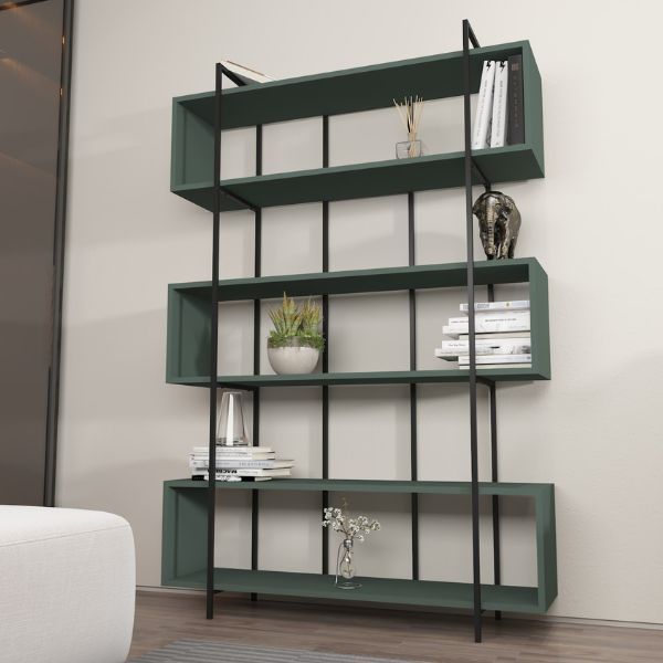 Bibliothèque Woody Fashion | 120 x 30 x 180 cm | Green Black design