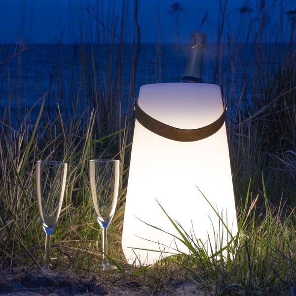 Refroidisseur de vin LED blanc avec sangle et rechargeable