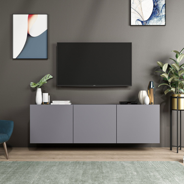 Meuble TV Titus - 31x150x44 cm - MDF/anthracite