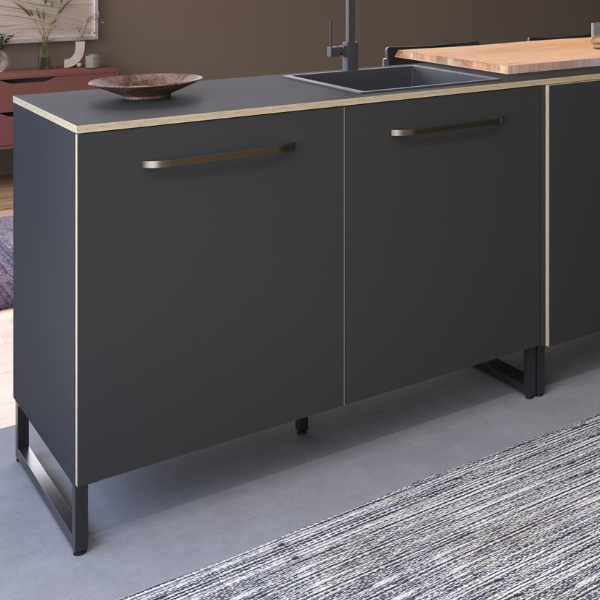 Meuble bas Wade avec deux portes - anthracite