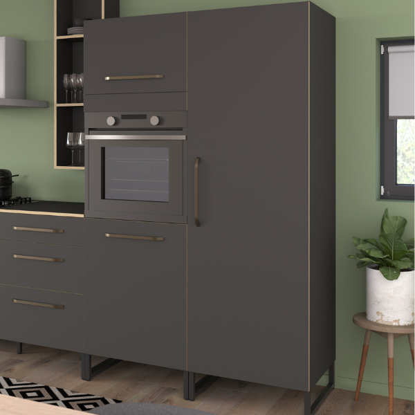 Placard de cuisine Wade avec quatre étagères - anthracite