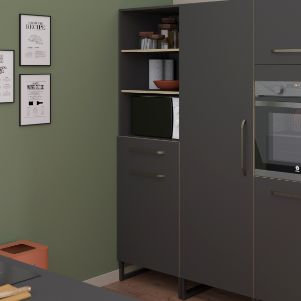 Meuble colonne Wade avec une porte et un tiroir - anthracite