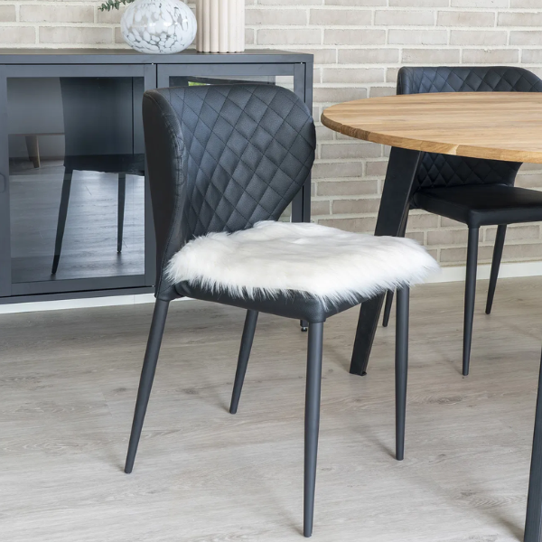 Housse de siège en peau d'agneau - Blanc, Ivoire, 40x40 cm