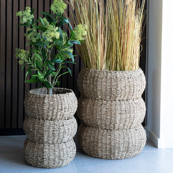 Paniers ronds en gazon de mer Lot de 2 - Naturel