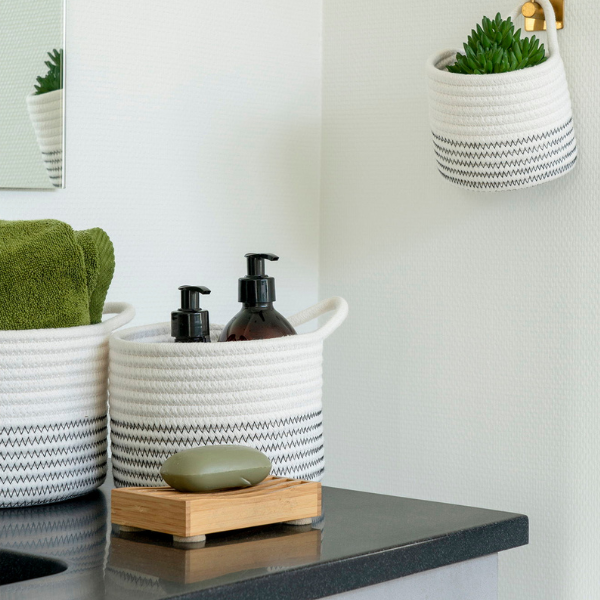 Paniers Algar - Blanc/Gris Lot de 3