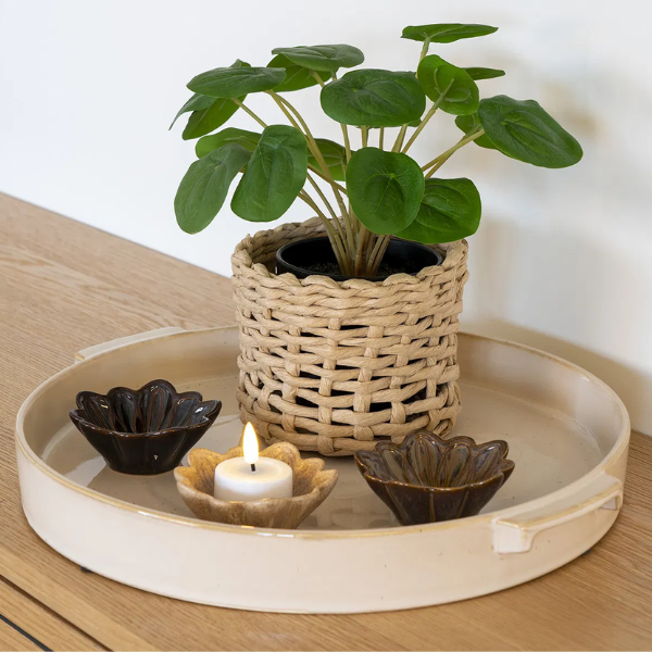 Panier en papier marron clair - Lot de 2