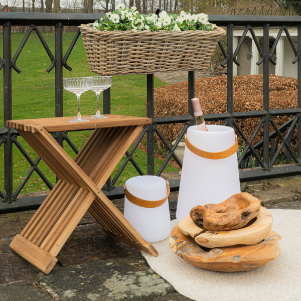 Tabouret Erto en bois de teck naturel