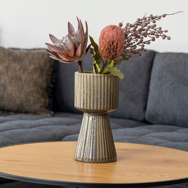 Bouquet de fleurs artificielles King Protea et Rose Mix (H:74 cm)