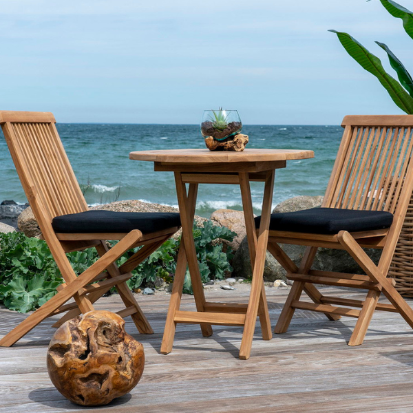 Table d'appoint Oviedo en teck naturel - Ø70x75 cm