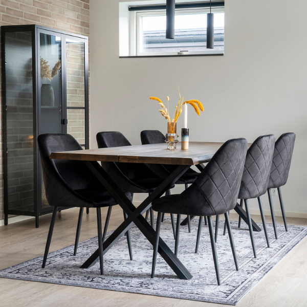 Tapis Havana - Noir/Blanc Chenille Polyester, 160x230 cm