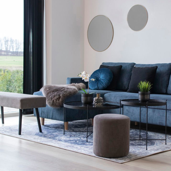 Tapis Bleu Havane : 160x230 cm Chenille Polyester