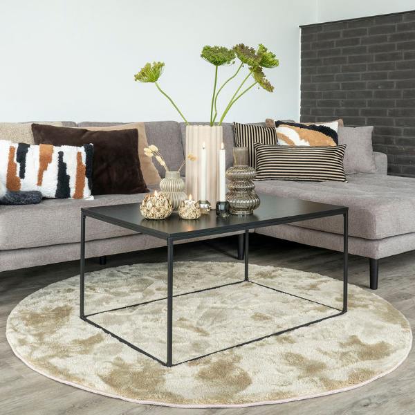 Tapis rond WAAR Miami, couleur sable, 160cm