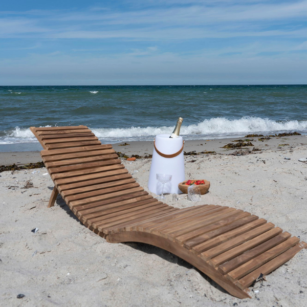 Bain de soleil Arrieta en bois de teck naturel