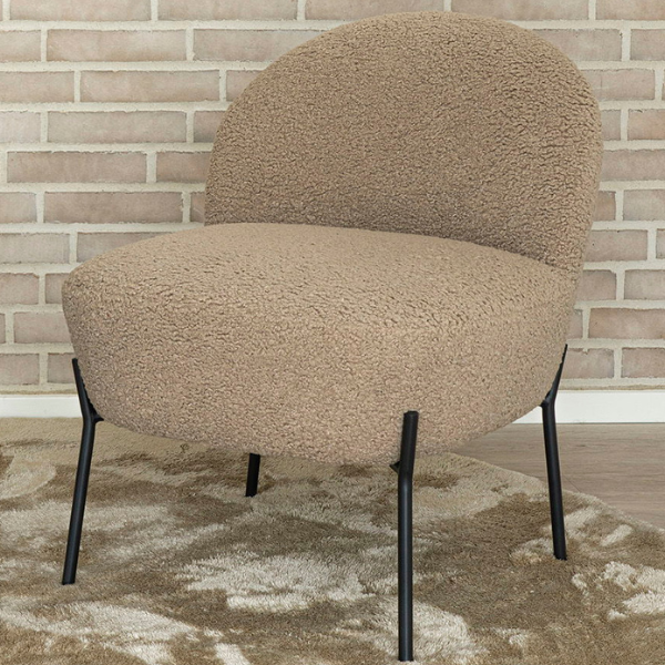 Chaise longue Merida - Cuir d'agneau gris-brun