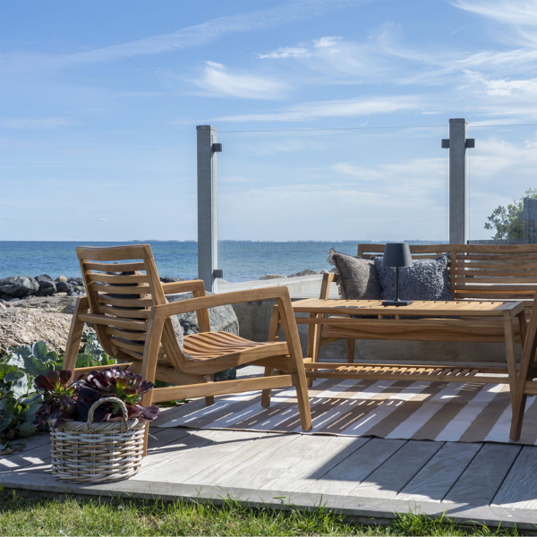 Tapis en plastique recyclé Pina - Beige/Off White, 200x300 cm