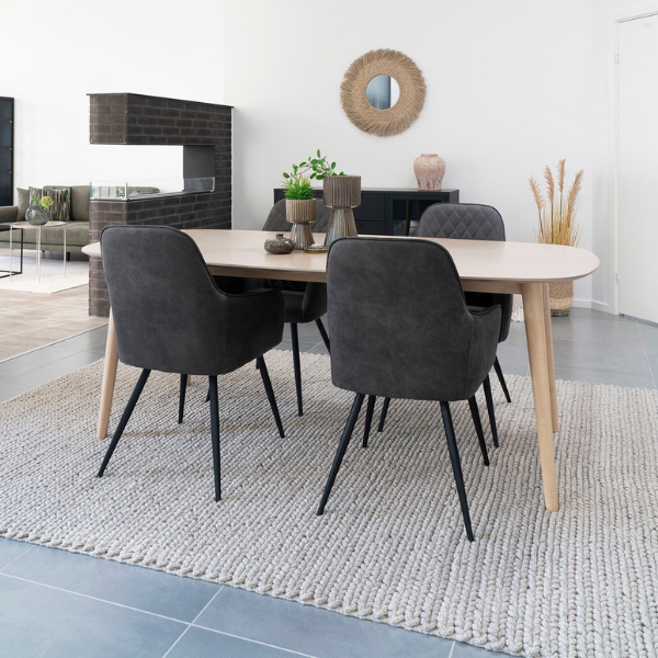 Tapis en laine Mandi naturel tissé à la main 200x300cm