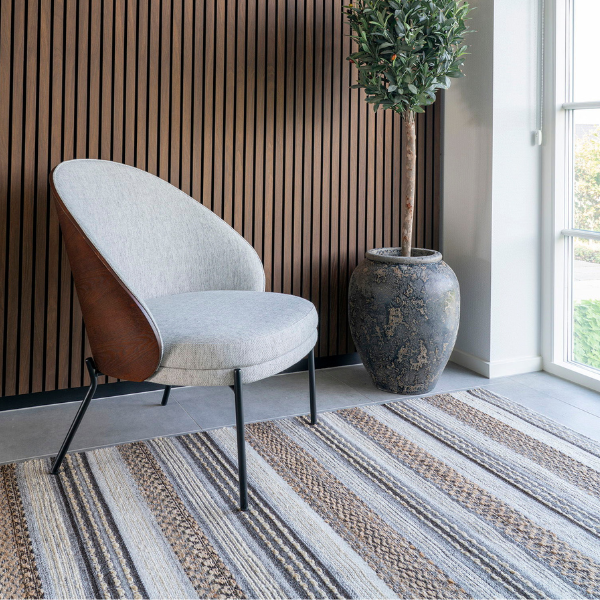 Tapis Morena Nature/Gris tissé à la main 200x300cm