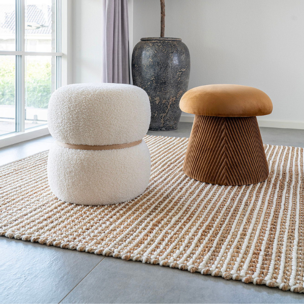 Tapis Avadi Nature/Ivoire tissé à la main 200x300cm