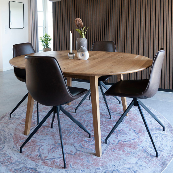 Table de salle à manger Metz - Chêne naturel avec rallonge