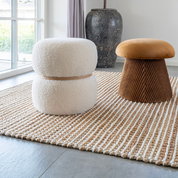 Tapis Avadi Nature/Ivoire tissé à la main 160x230cm