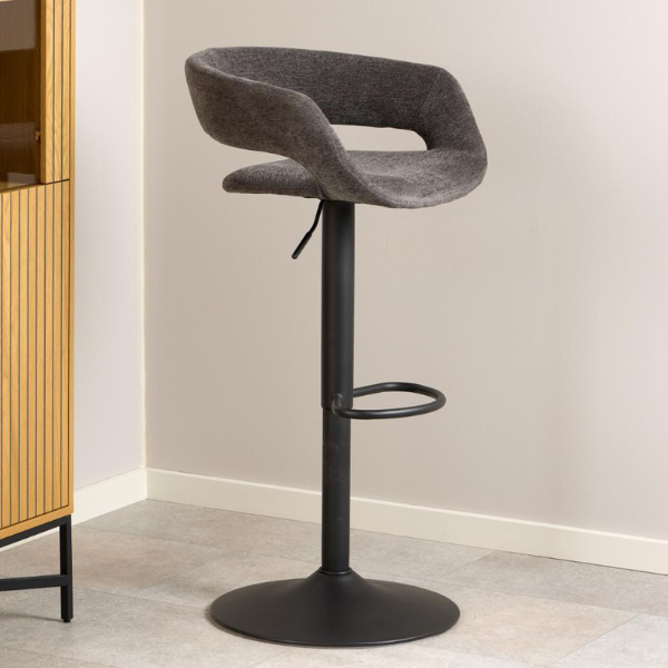 Tabouret de bar réglable Dusty - pivotant - gris foncé