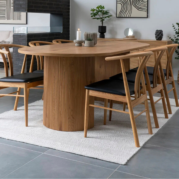 Table de salle à manger Boavista - 100x210x75 cm - décor chêne