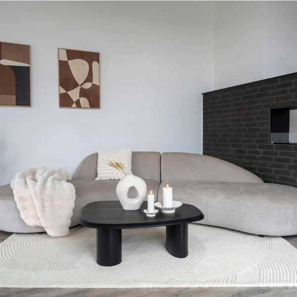 Canapé 3-places Venice - avec 2 coussins - chenille beige