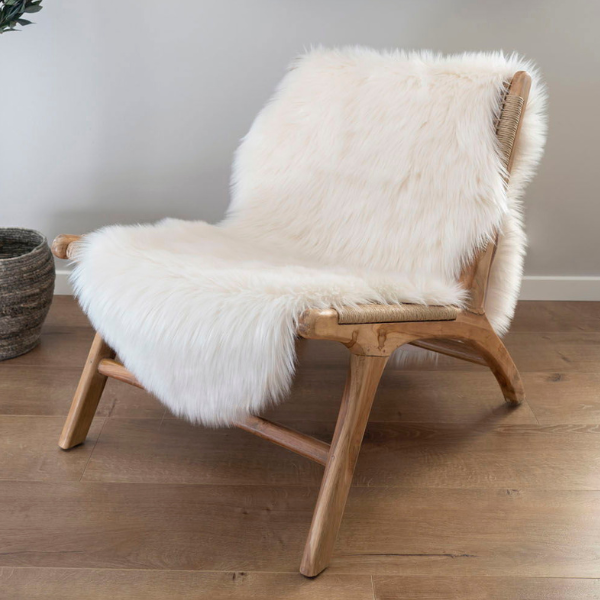 Peau d'agneau artificielle - 60x180 cm - ivoire