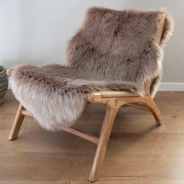 Peau d'agneau artificielle - 60x180 cm - brun clair