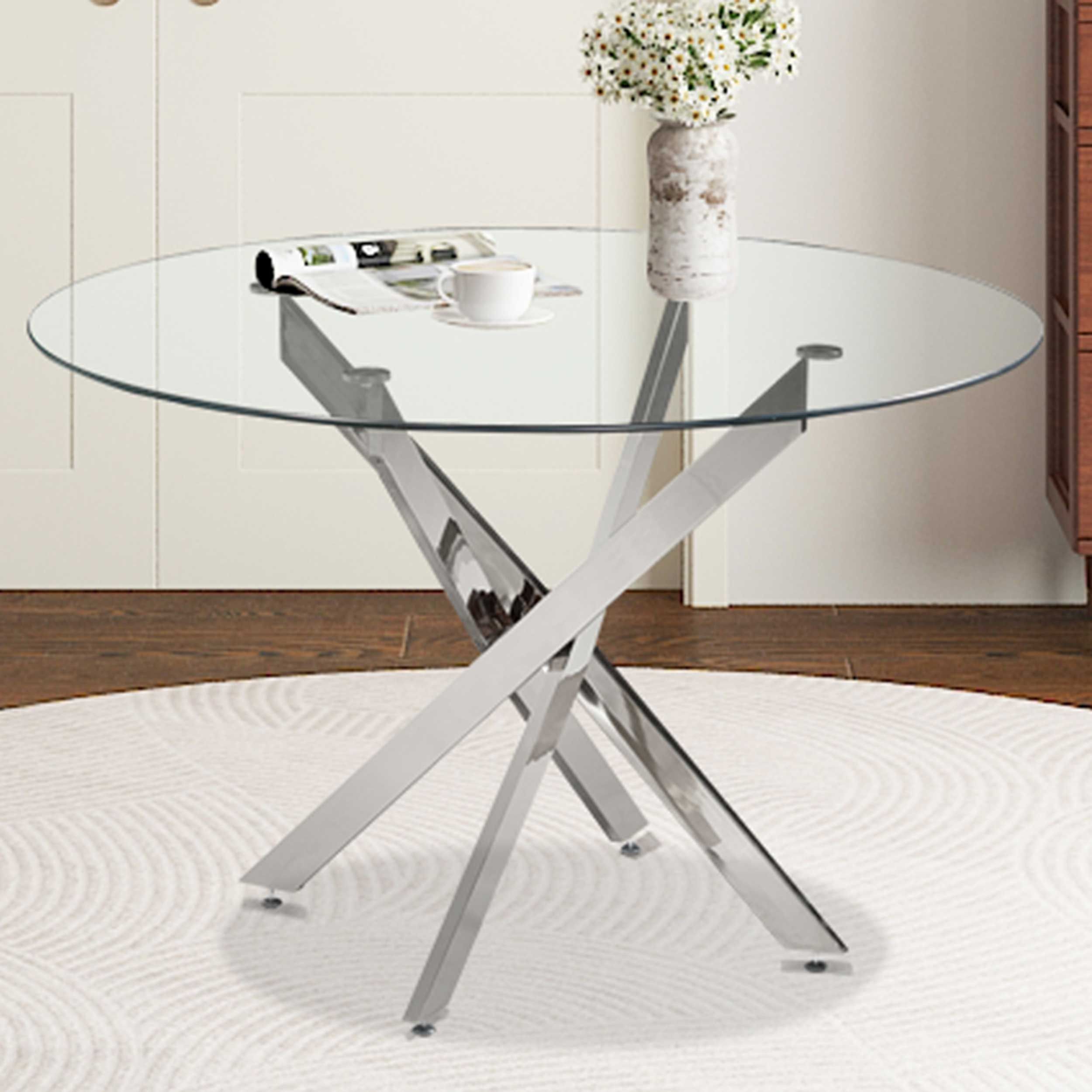 Table de salle à manger Lasi | Ø120 x 76 | Design en verre