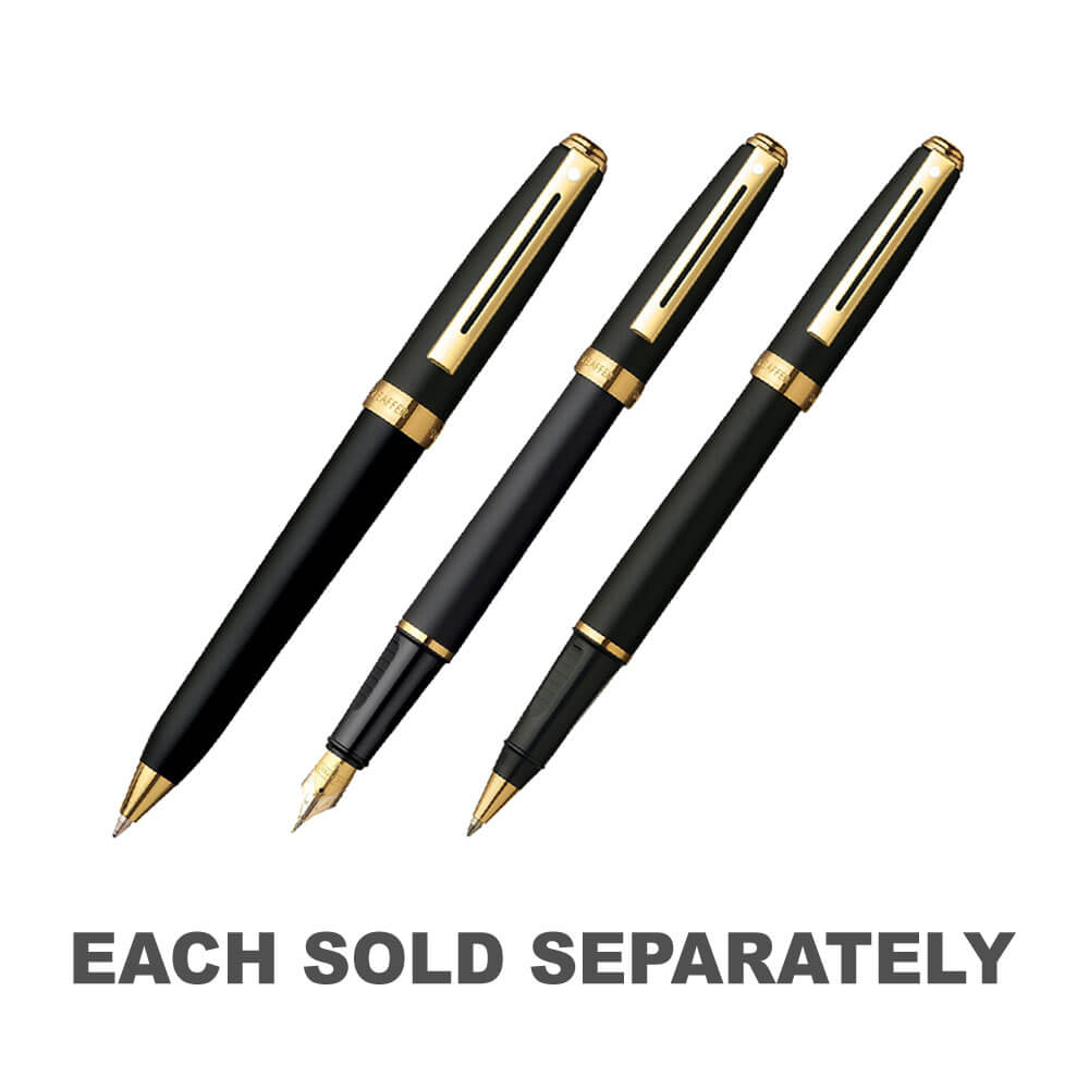 Prélude Black Matte / 22CT Gold plaqué stylo