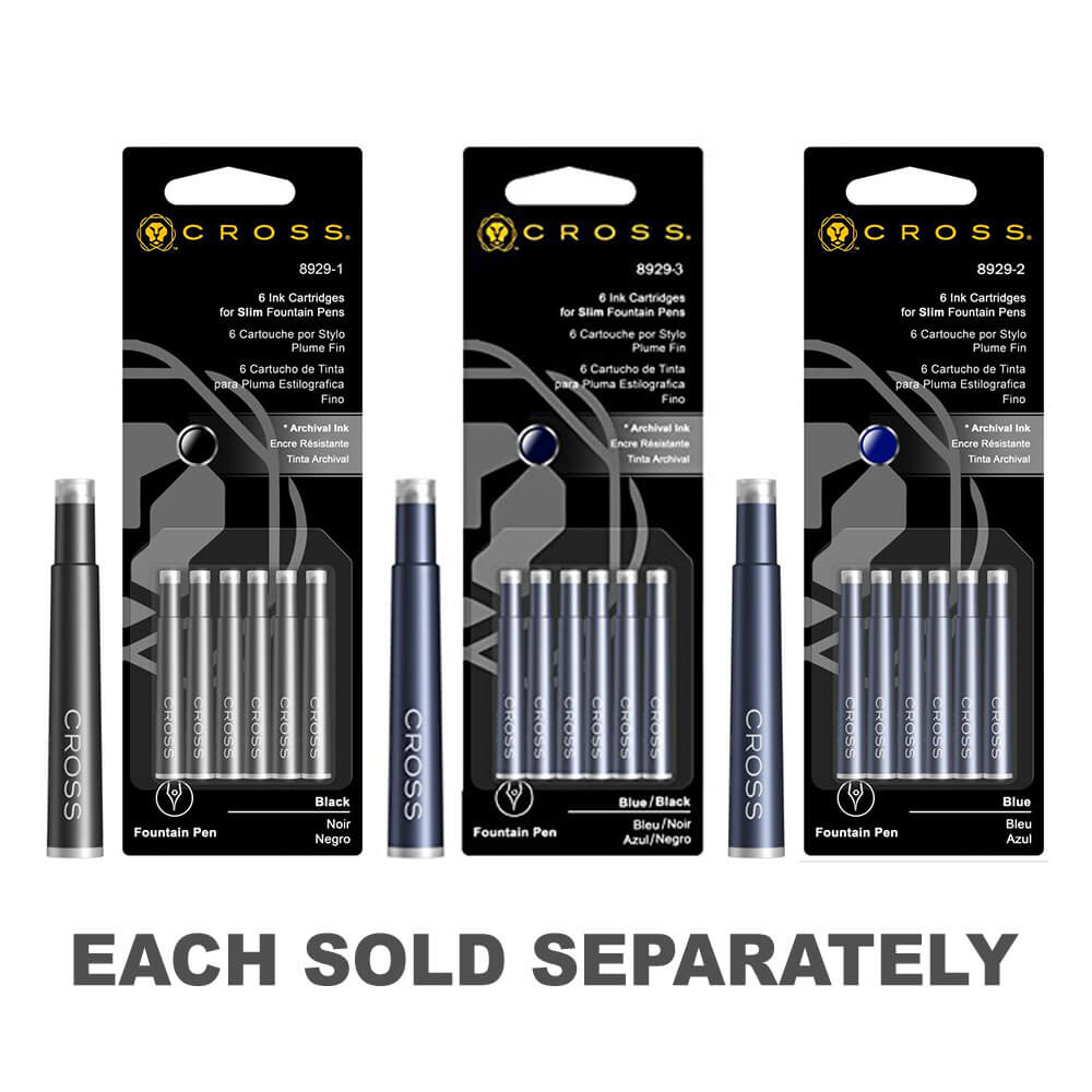 Cartouches à encre à stylo mince (6 par carte)