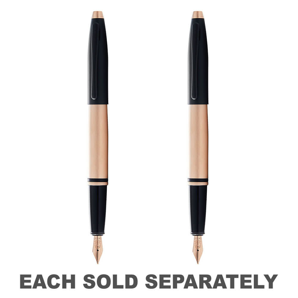 Cross Calais Brossed Rose Rose Gold and Black Fountain Pen