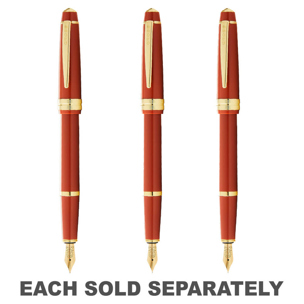 Bailey Light Gloss Fountain Pen (Burnt Orange / Gold)