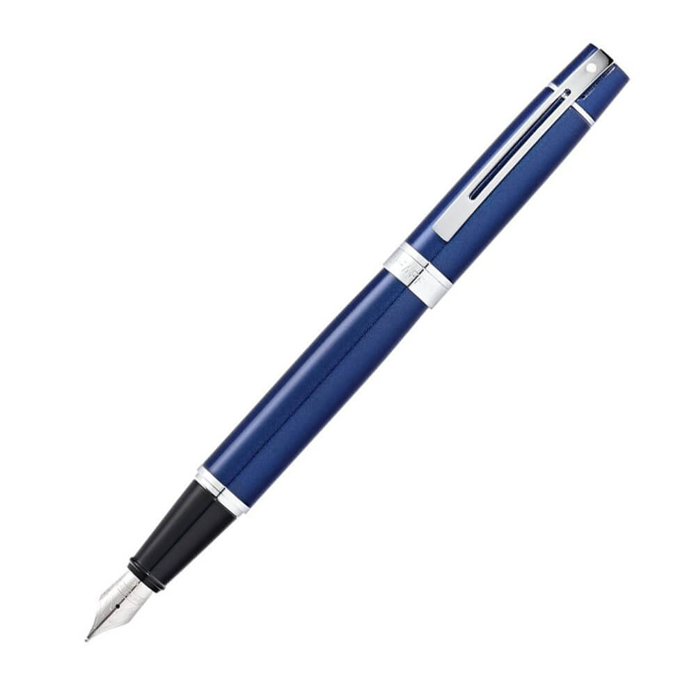 SHEAFFER 300 FINE FOUNTAIN PEN avec garniture chromée (laque bleue)
