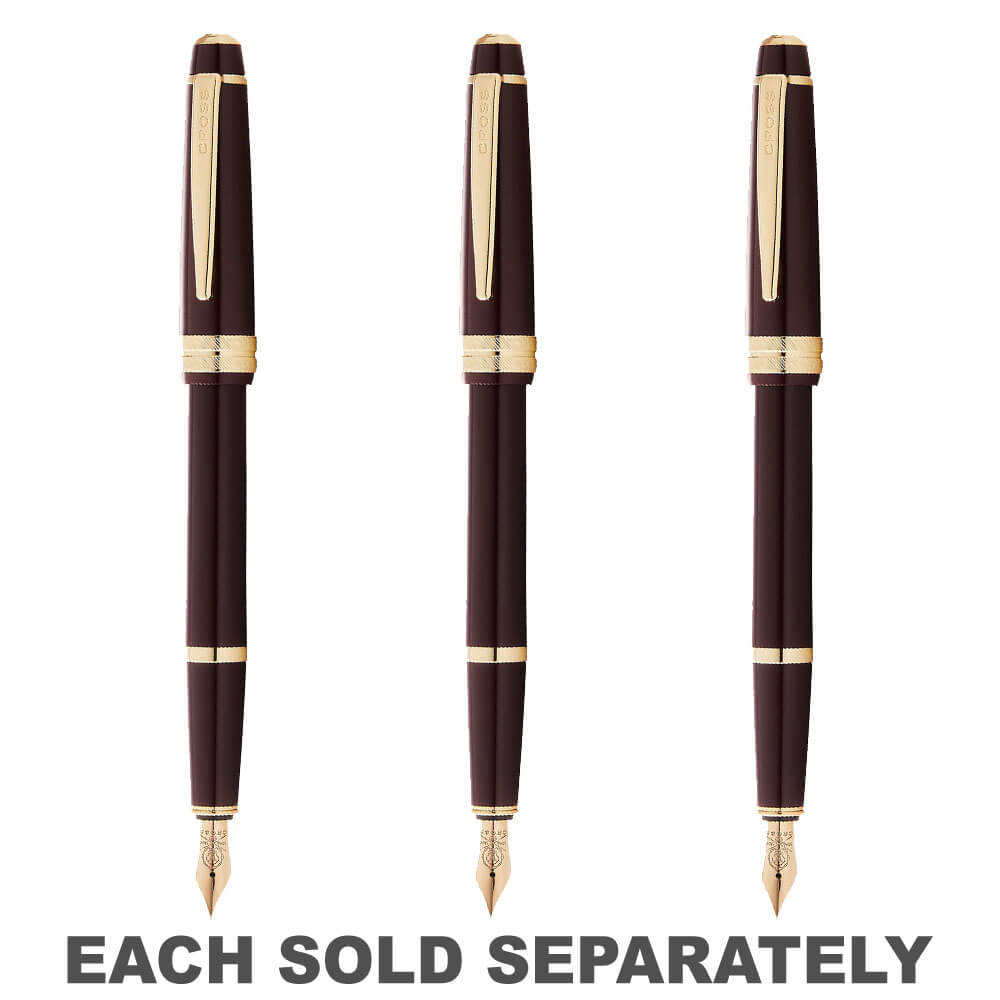Bailey Light Gloss Fountain Pen (Bourgogne Red / Gold)