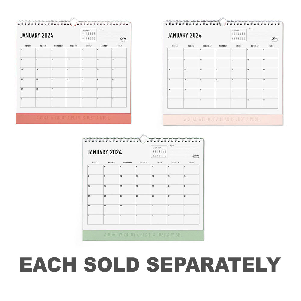 Calendrier mural conscient de Letts 2024