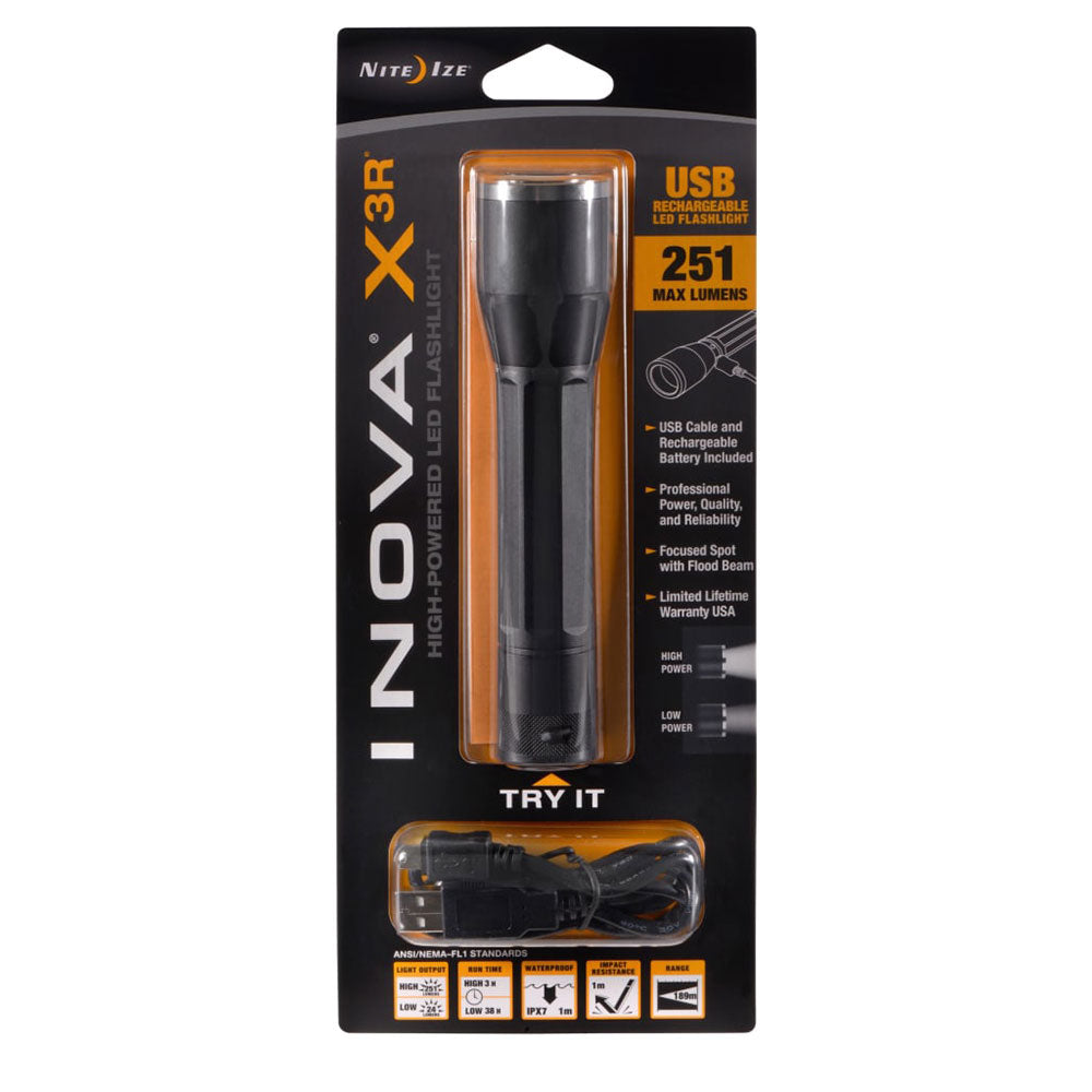 Nite ize x3r USB Rechargeable Lampe de poche 251lm (noir)
