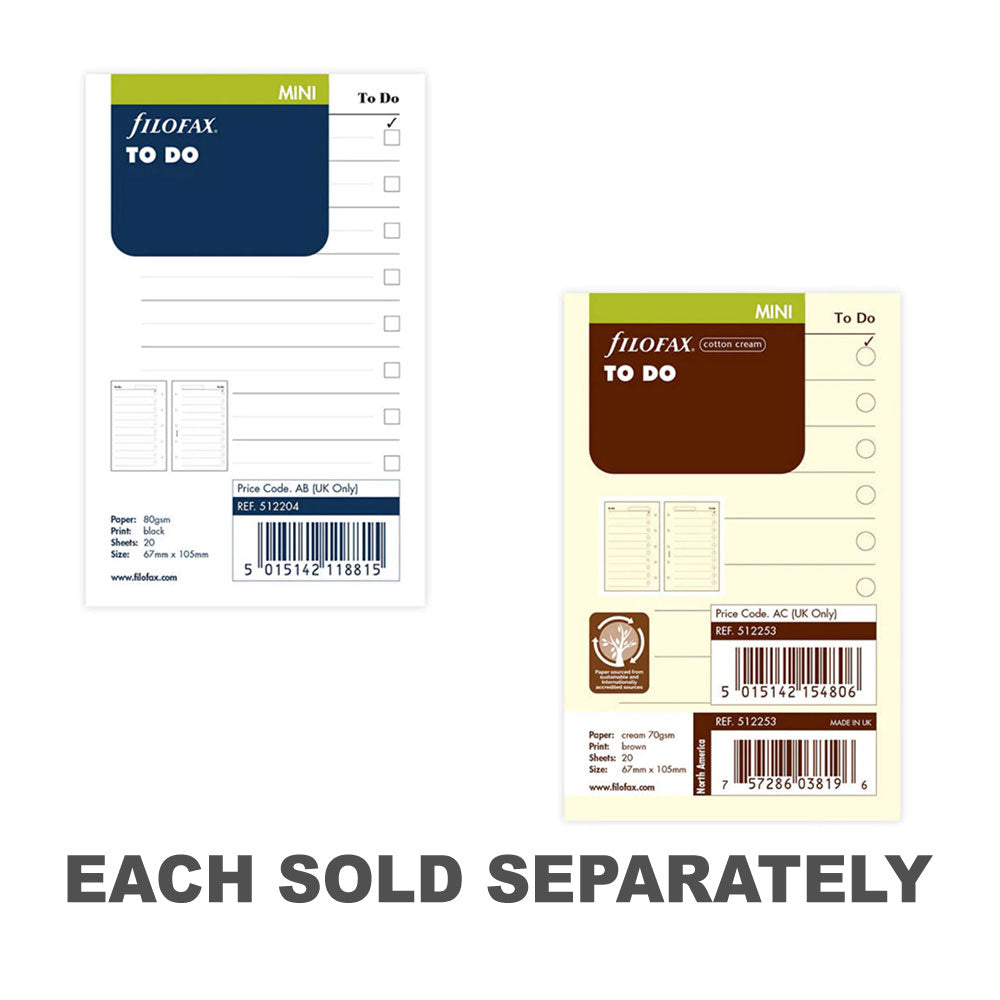 Filofax mini pour faire la recharge 20pk