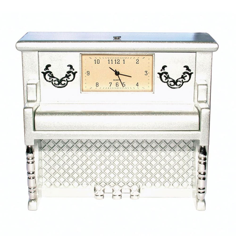 GDESIGN Piano vertical avec horloge (argent mat)