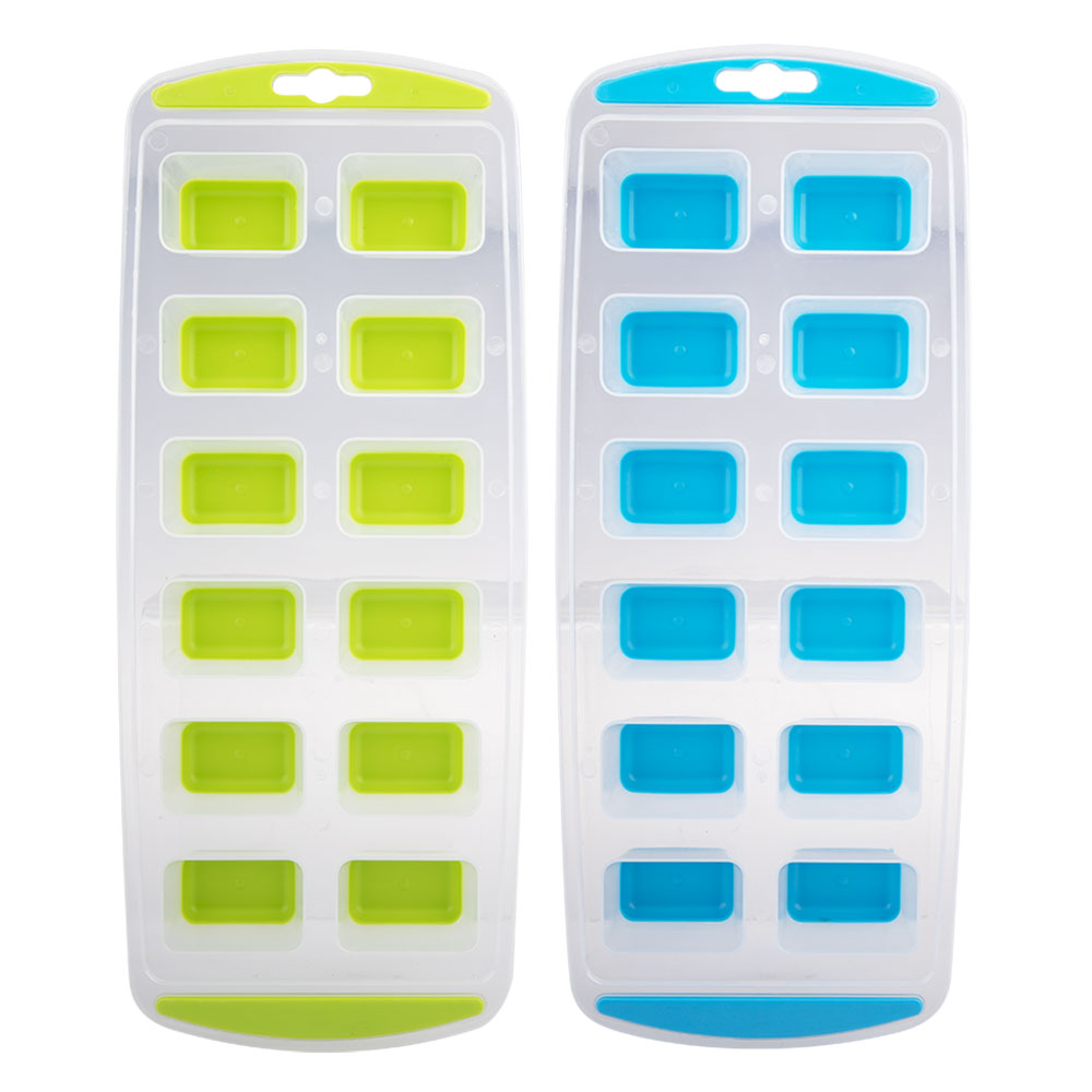 Libération facile 12 cube à glace rectangulaire 2pcs (bleu / citron)