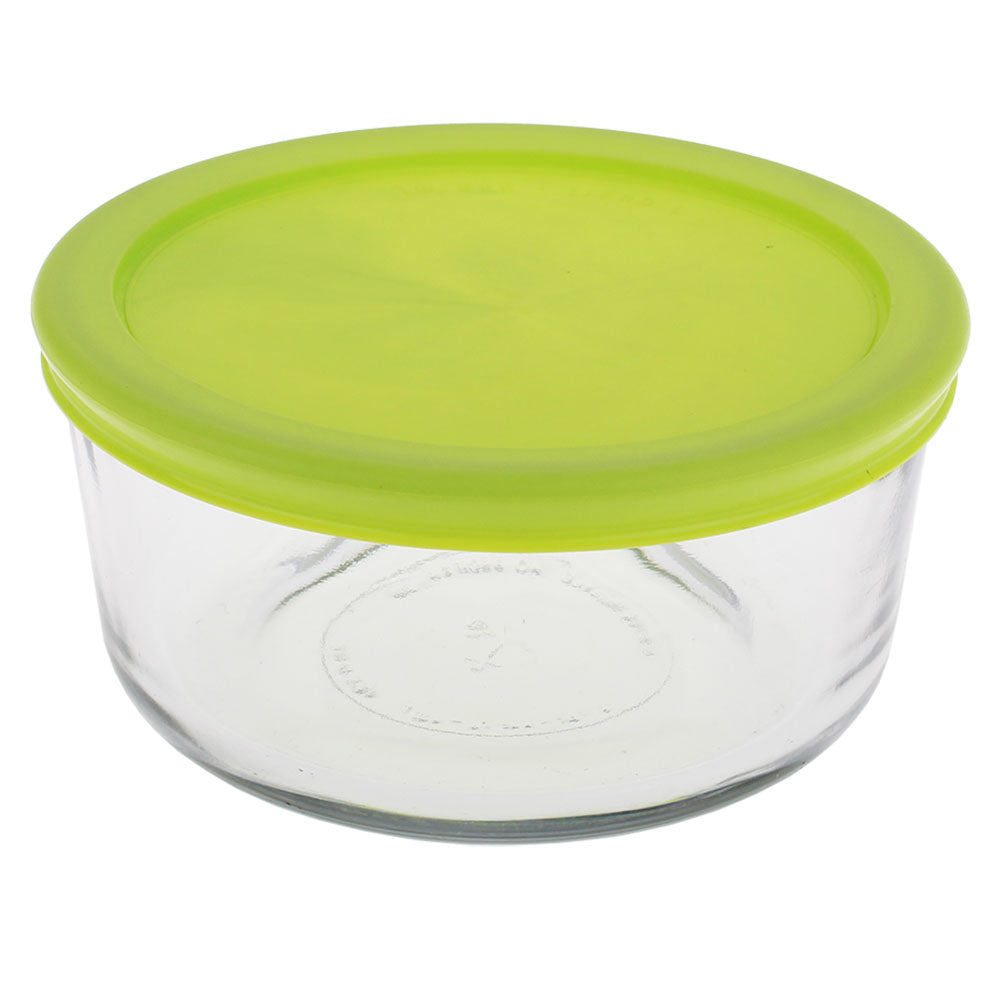 Conteneur rond classique de cuisine avec couvercle vert (4cup / 946 ml)