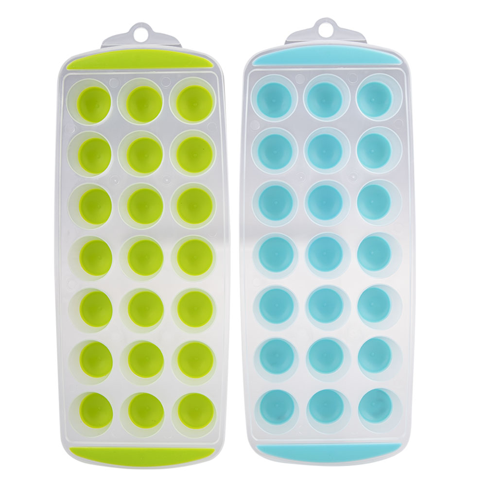 Appetito Easy Release 21-cube rond Ice Tray 2pc (bleu / citron)