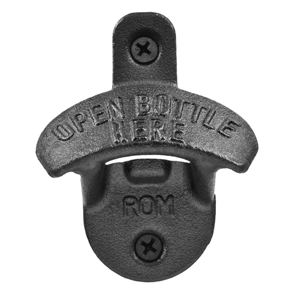 Ouvre-bouteille mural par mur de barman (noir)