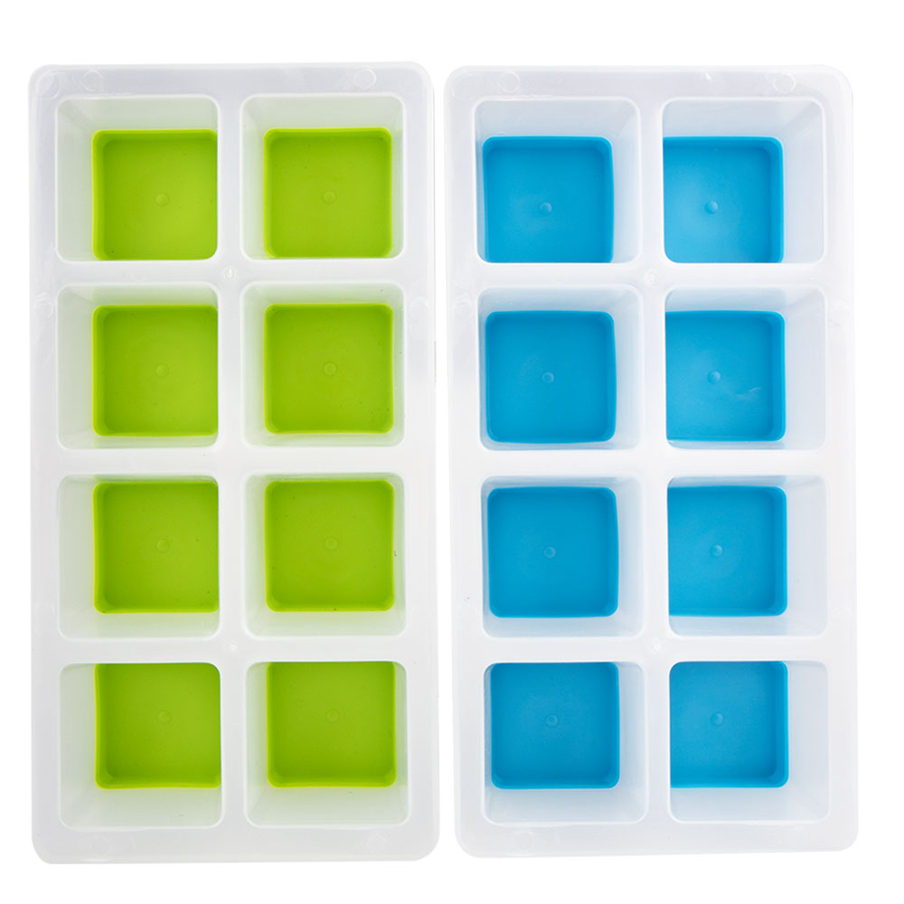 Appetito Easy Release 8-Cube Square Ice Tray 2pc (bleu / citron)