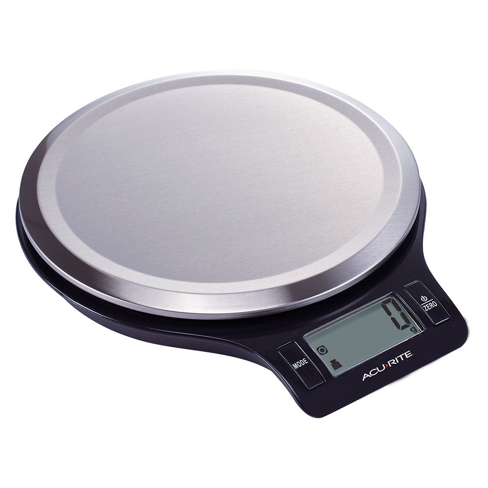 Acurite Round S / Steel Digital Kitchen Scale 1g / 5kg (noir)
