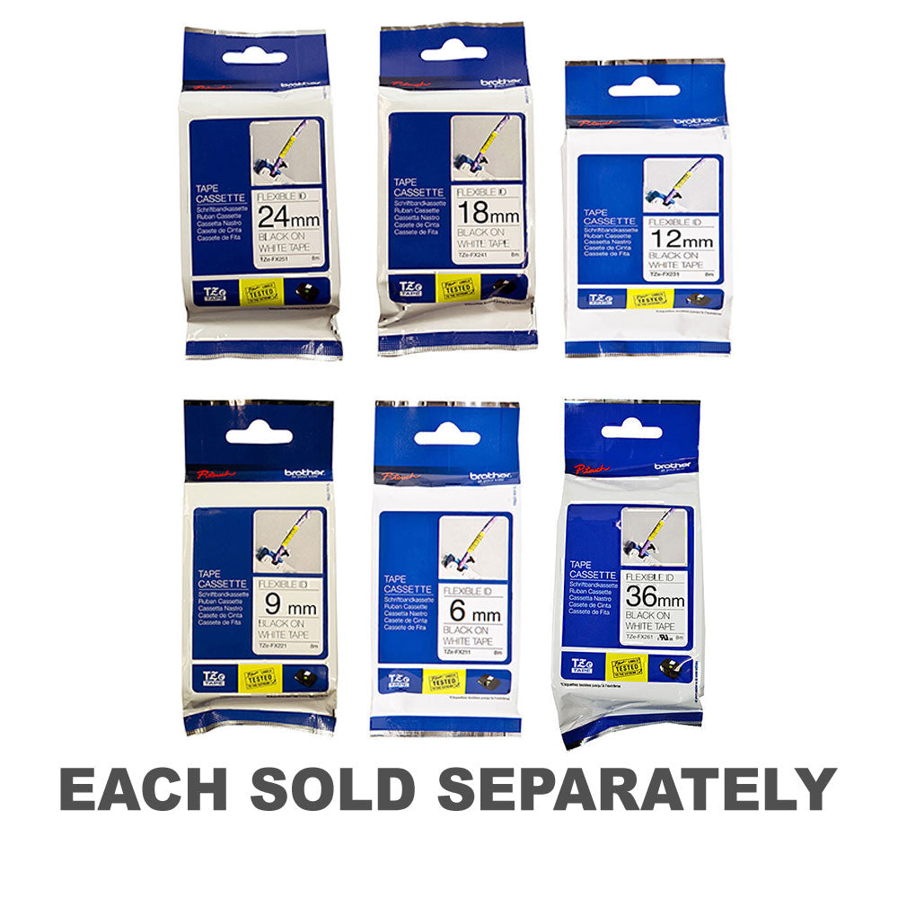 Frère Black flexible sur ruban adhésif blanc